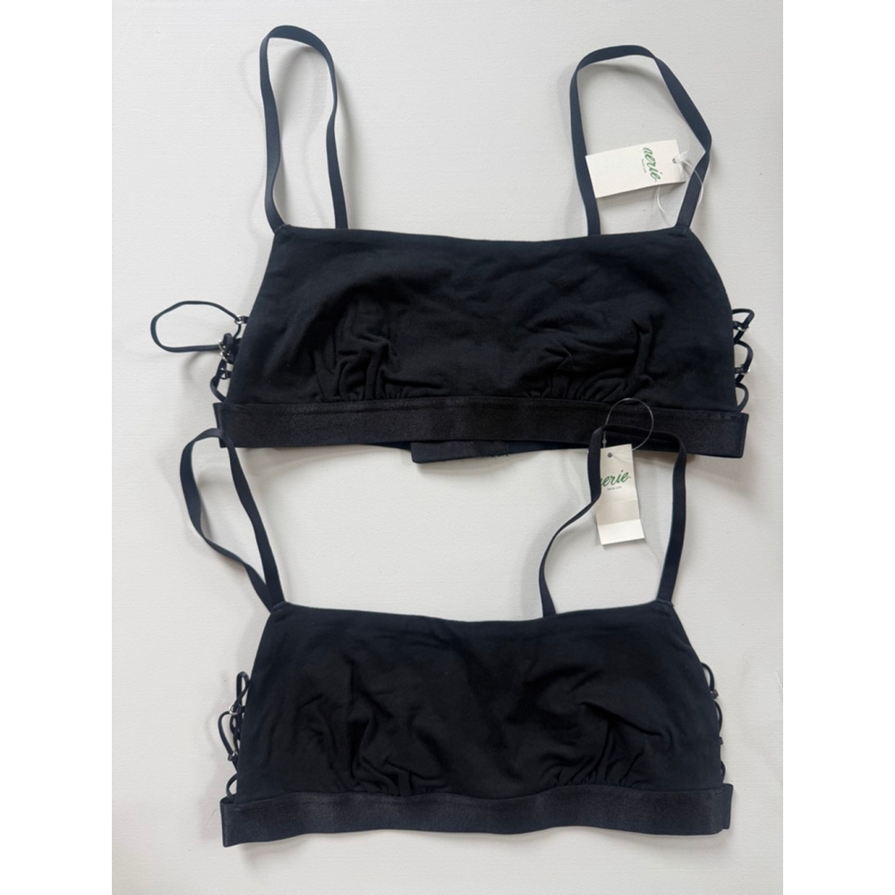 Lot of 2 Aerie Cotton Bralettes in Black Size S